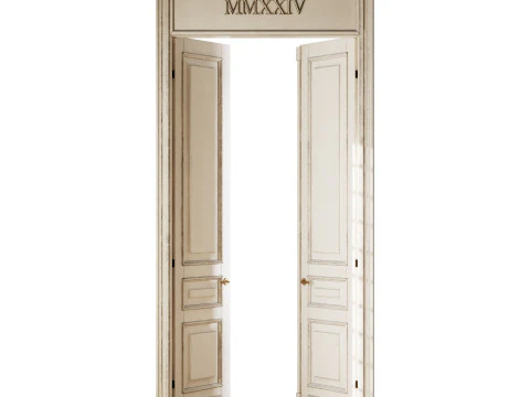 Old classic door 008 3D Model