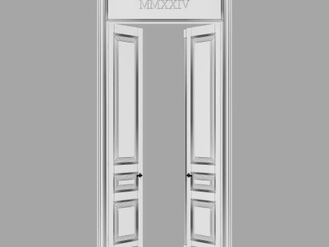 Old classic door 008 3D Model