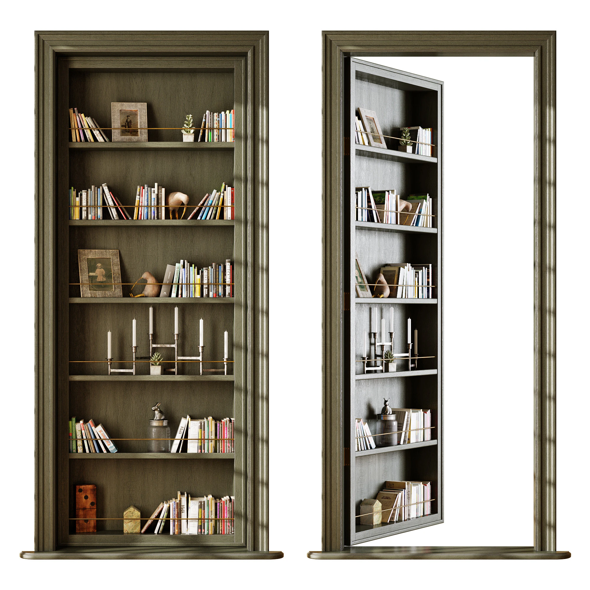 Secret door 001 3D Model .c4d .max .obj .3ds .fbx .stl .blend 