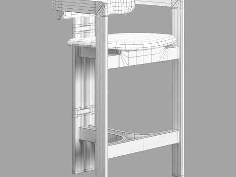 Gallotti and radice 0419 stool high 3D Model