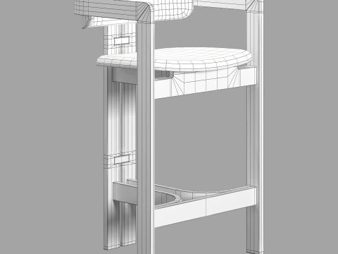 Gallotti and radice 0419 stool high 3D Model