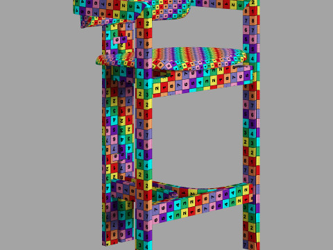 Gallotti and radice 0419 stool high 3D Model