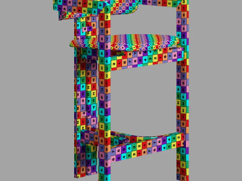 Gallotti and radice 0419 stool high 3D Model