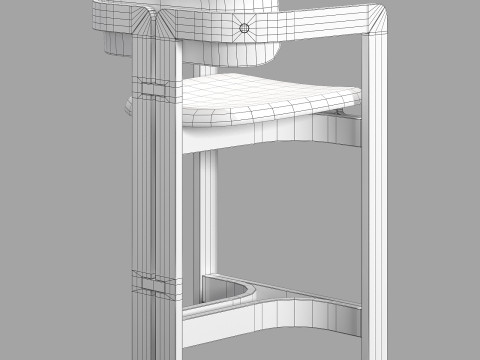 Gallotti and radice 0419 stool low 3D Model
