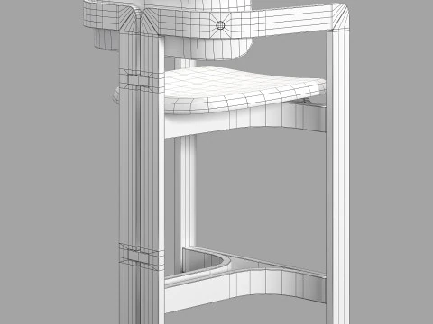 Gallotti and radice 0419 stool low 3D Model