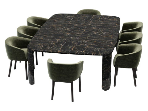 Gallotti and radice clemo-t dining set 1 260x170 3D Model