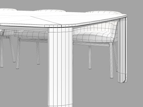Gallotti and radice clemo-t dining set 1 260x170 Modelo 3D