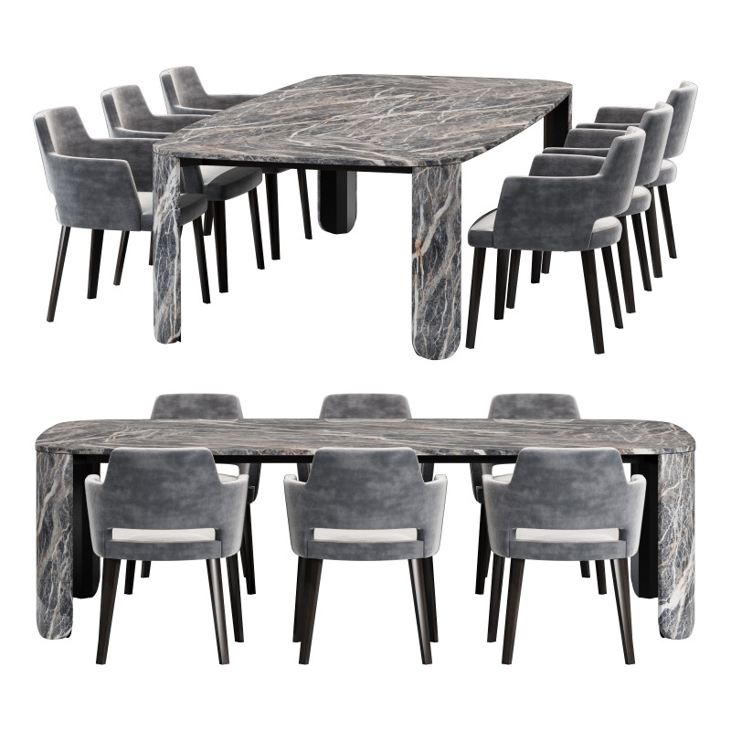 Gallotti and radice clemo-t dining set 2 260x130 Model 3D .c4d .max .obj .3ds .fbx .stl .blend 