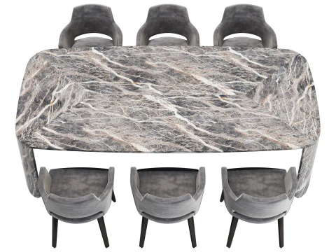 Gallotti and radice clemo-t dining set 2 260x130 3D Model