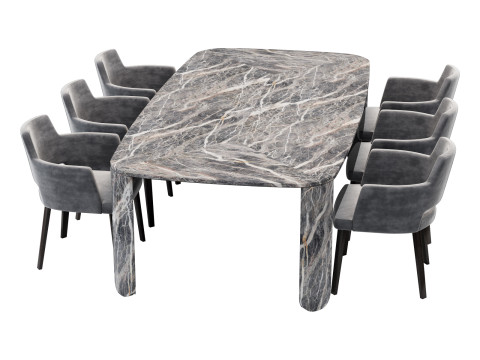 Gallotti and radice clemo-t dining set 2 260x130 Model 3D