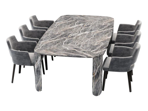 Gallotti and radice clemo-t dining set 2 260x130 3D Model
