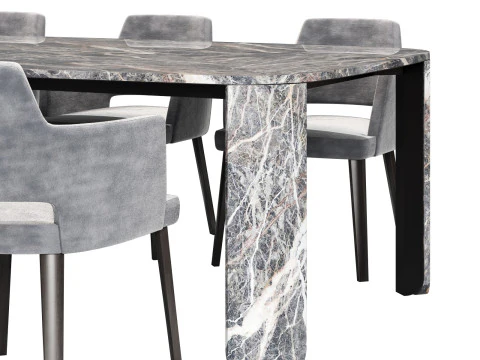 Gallotti and radice clemo-t dining set 2 260x130 3D Model