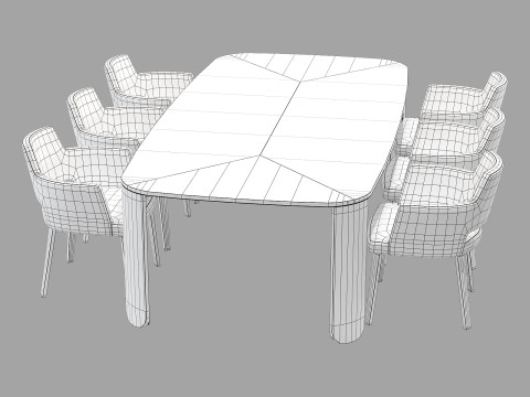 Gallotti and radice clemo-t dining set 2 260x130 Model 3D