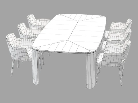 Gallotti and radice clemo-t dining set 2 260x130 3D Model