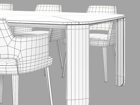 Gallotti and radice clemo-t dining set 2 260x130 Model 3D