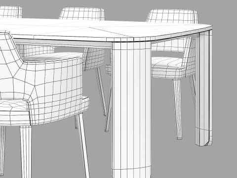 Gallotti and radice clemo-t dining set 2 260x130 3D Model