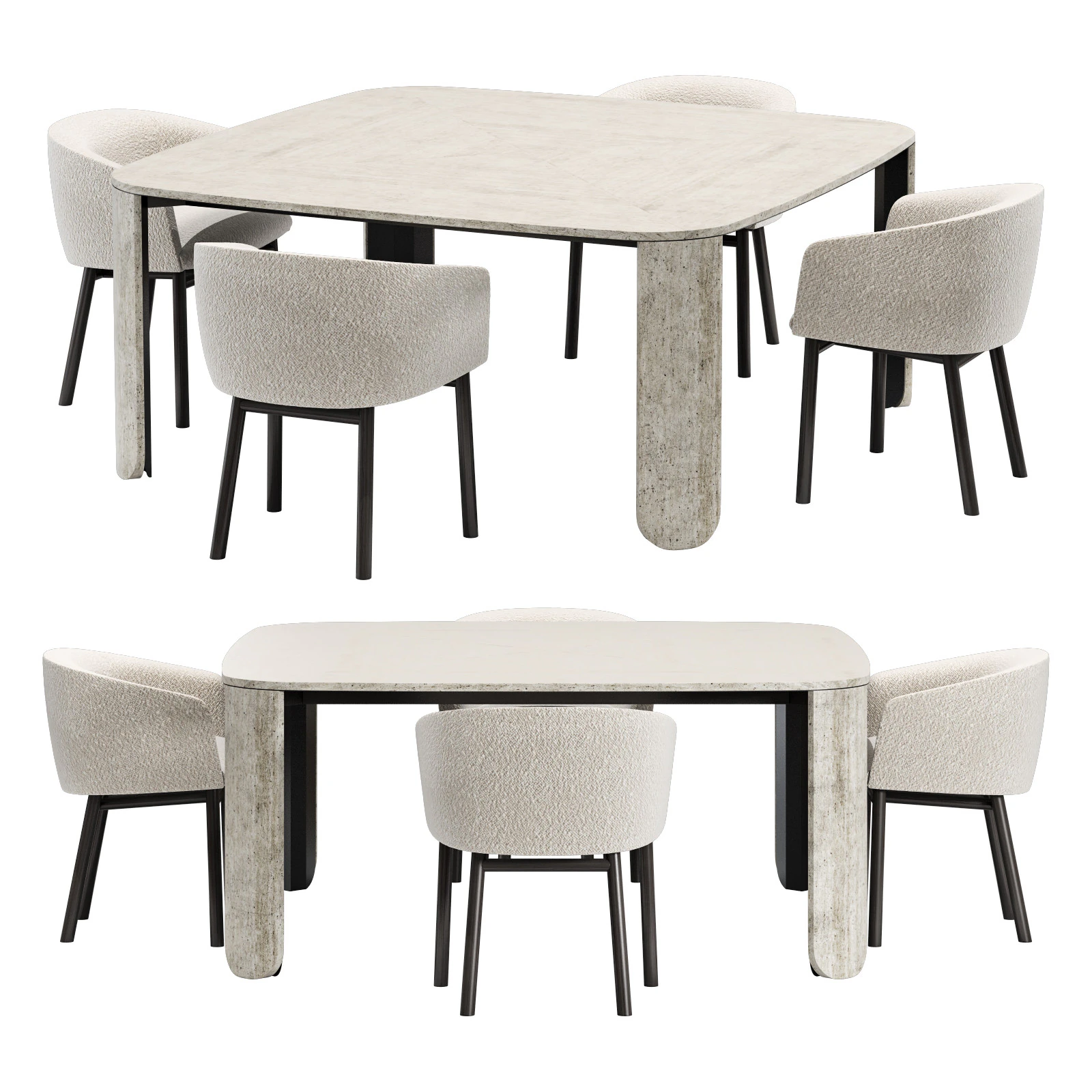 Gallotti and radice clemo-t dining set 3 170x170 3D Model .c4d .max .obj .3ds .fbx .stl .blend