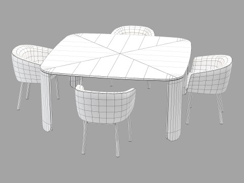 Gallotti and radice clemo-t dining set 3 170x170 3D Модель