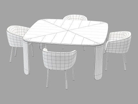 Gallotti and radice clemo-t dining set 3 170x170 3D Model