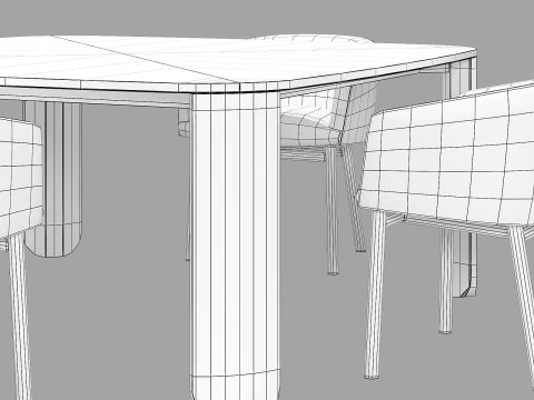 Gallotti and radice clemo-t dining set 3 170x170 3D Model