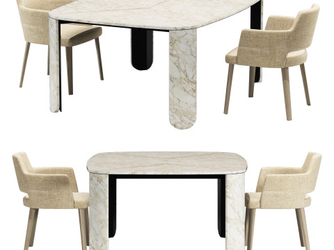 Gallotti and radice clemo-t dining set 4 170x130 3D Model