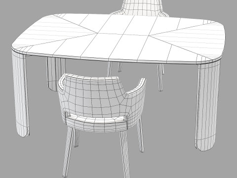 Gallotti and radice clemo-t dining set 4 170x130 3D Модель