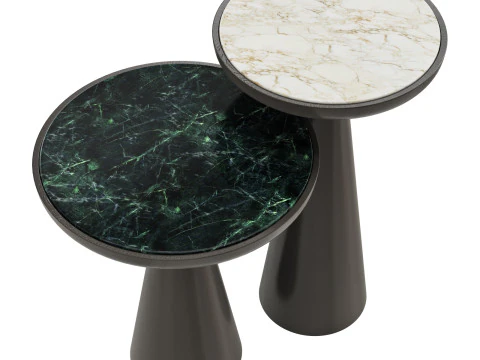 Mesas de centro com tampo de m&aacute;rmore Gallotti e radice fante Modelo 3D