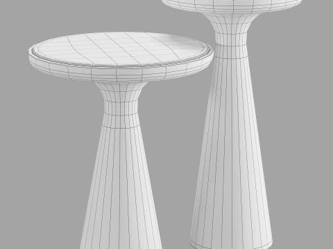 Mesas de centro com tampo de m&aacute;rmore Gallotti e radice fante Modelo 3D