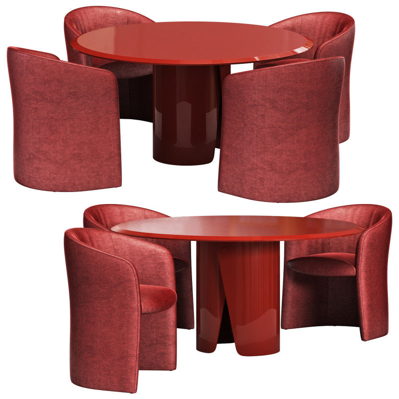 Gallotti and radice manto dining set 1 d700 3D Model .c4d .max .obj .3ds .fbx .stl .blend 