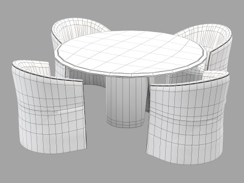 Gallotti and radice manto dining set 1 d700 3D Model