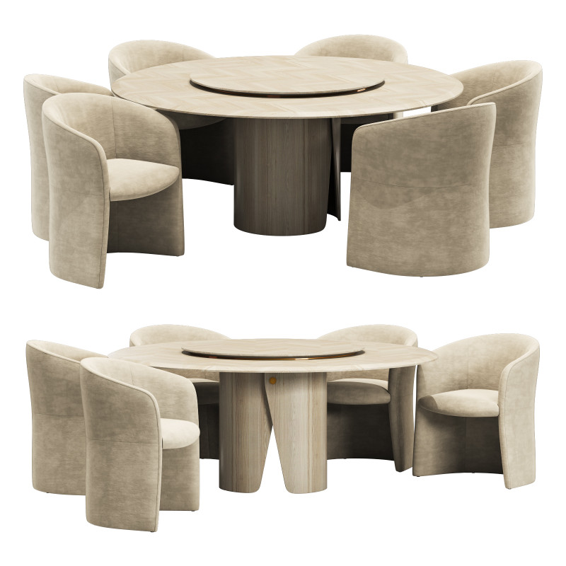 Gallotti and radice manto dining set 2 d1500 3D Model .c4d .max .obj .3ds .fbx .stl .blend 