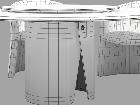 Gallotti and radice manto dining set 2 d1500 3D Model