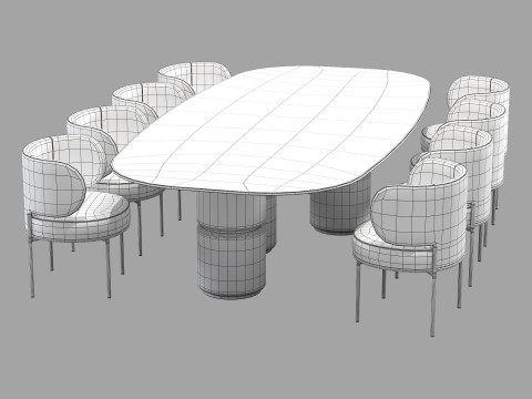 Gallotti and radice molecola dining set 1 320x150 Modèle 3D