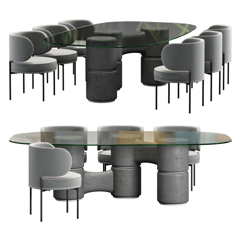 Gallotti and radice molecola dining set 2 260x150 3D Model .c4d .max .obj .3ds .fbx .stl .blend 