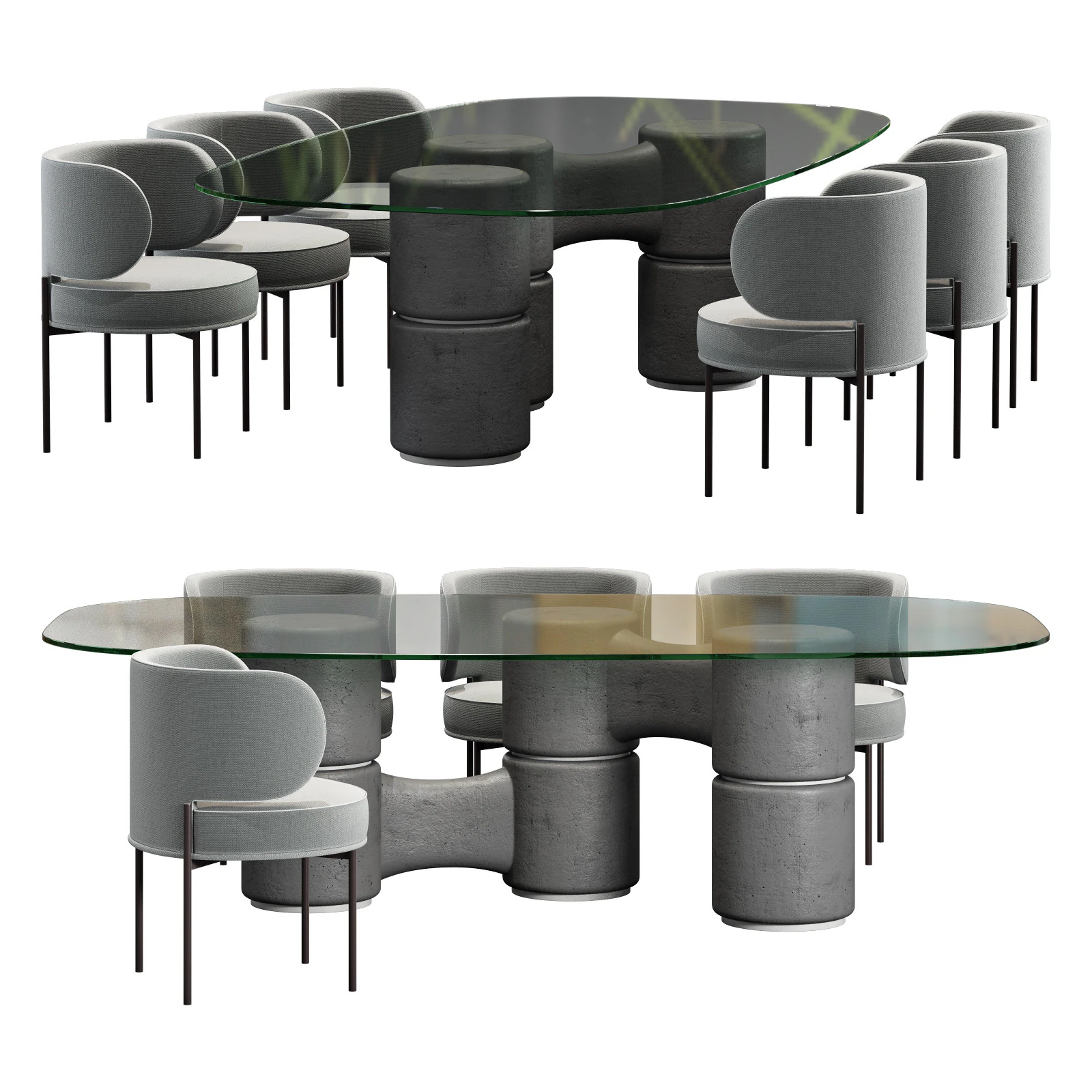 Gallotti and radice molecola dining set 2 260x150 3D Model .c4d .max .obj .3ds .fbx .stl .blend 