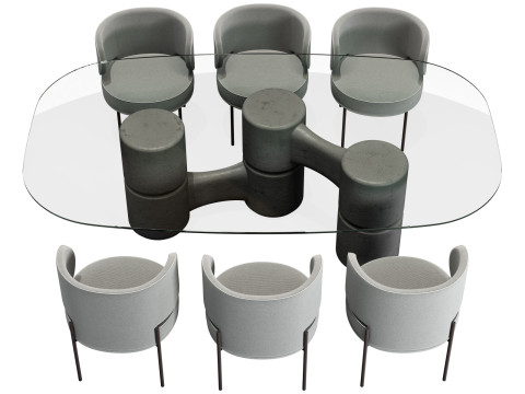 Gallotti and radice molecola dining set 2 260x150 3D Model