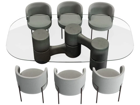 Gallotti and radice molecola dining set 2 260x150 3D Model