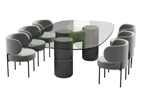Gallotti and radice molecola dining set 2 260x150 3D Model