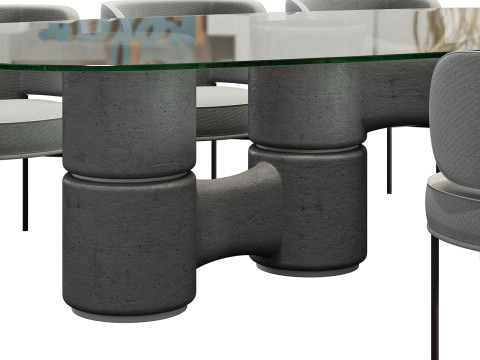 Gallotti and radice molecola dining set 2 260x150 3D Model