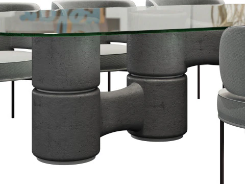 Gallotti and radice molecola dining set 2 260x150 3D Model