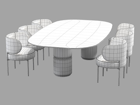 Gallotti and radice molecola dining set 2 260x150 3D Model