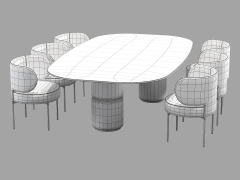 Gallotti and radice molecola dining set 2 260x150 3D Model