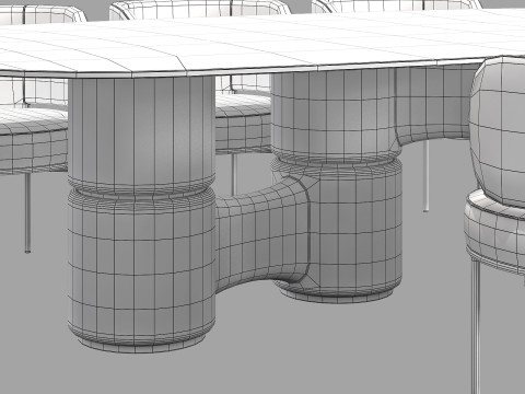 Gallotti and radice molecola dining set 2 260x150 3D Model