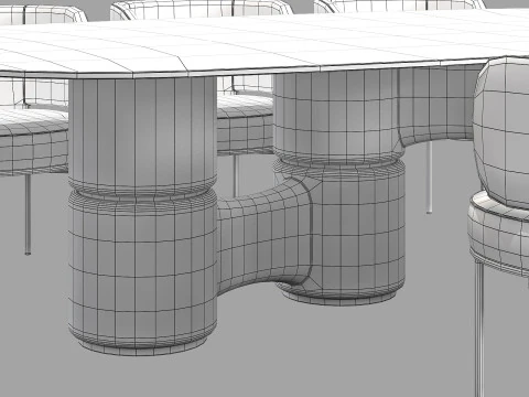 Gallotti and radice molecola dining set 2 260x150 3D Model