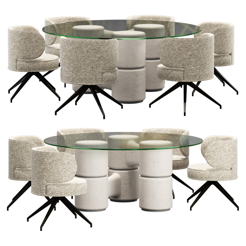 Gallotti and radice molecola dining set 3 d180 Modelo 3D .c4d .max .obj .3ds .fbx .stl .blend 