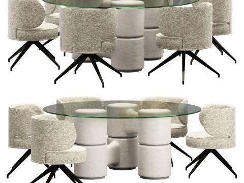 갈로티 앤 라디스 몰레콜라 다이닝 세트 3d180 3D 모델