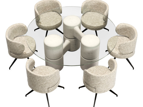 Gallotti and radice molecola dining set 3 d180 Modelo 3D