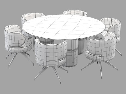 Gallotti and radice molecola dining set 3 d180 Modelo 3D
