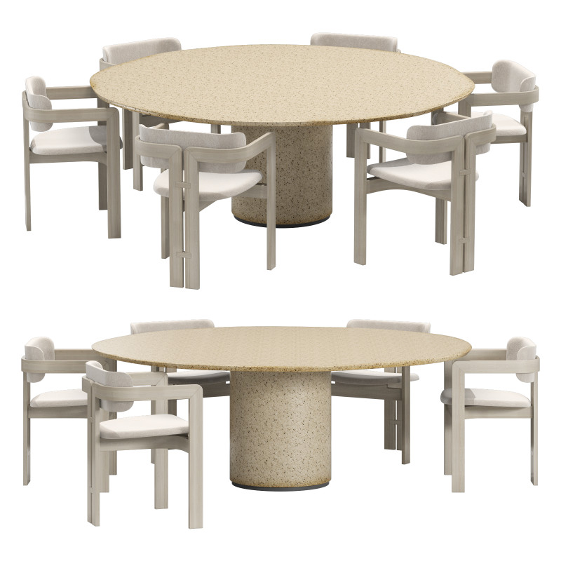 Gallotti and radice re-verre dining set 1 d200 Modèle 3D .c4d .max .obj .3ds .fbx .stl .blend