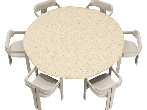 Gallotti and radice re-verre dining set 1 d200 Modèle 3D